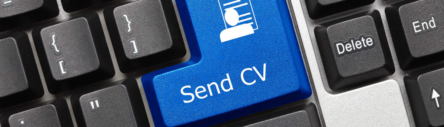 Image of a keyboard with a send CV button